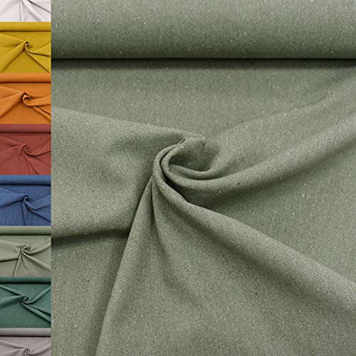 MAGAM-Stoffe Paris fester Canvas Stoff Kleidung Polsterstoff Meterware 50cm (08. Khaki-Grün) von MAGAM-Stoffe