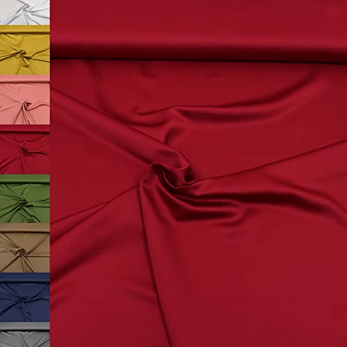 MAGAM-Stoffe Romy Royal Micro Satin Kleidung Kissen Bettwäsche Meterware 50cm (06. Dunkelrot) von MAGAM-Stoffe