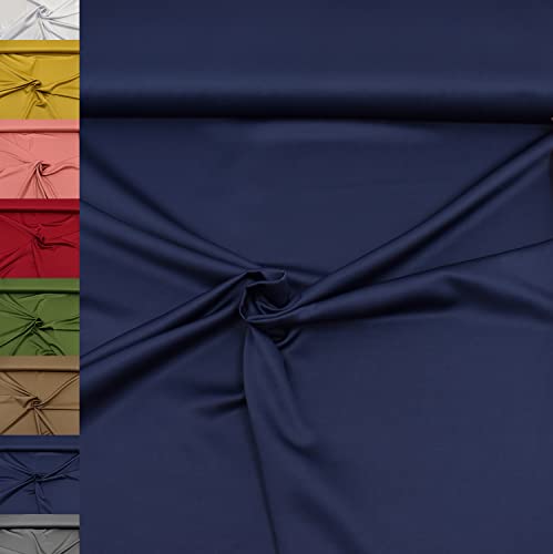 MAGAM-Stoffe Romy Royal Micro Satin Kleidung Kissen Bettwäsche Meterware 50cm (15. Dunkelblau) von MAGAM-Stoffe