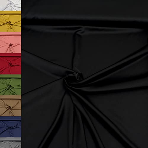 MAGAM-Stoffe Romy Royal Micro Satin Kleidung Kissen Bettwäsche Meterware 50cm (18. Schwarz) von MAGAM-Stoffe