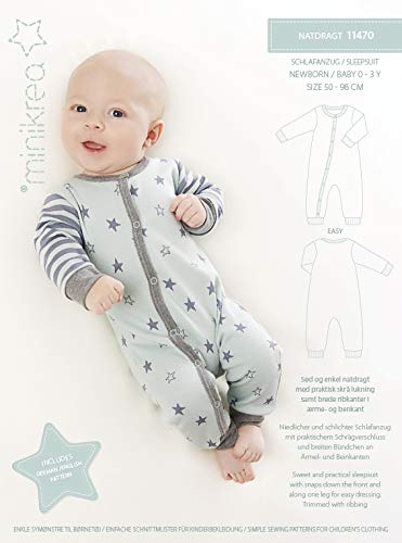 MAGAM-Stoffe Schlafanzug Schnittmuster Neugeborene und Babys inkl. Aufnäher Enno von MAGAM-Stoffe