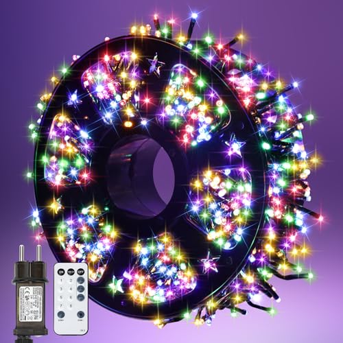 MAGGIFT Cluster LED Lichterkette Außen 20m 1000 LED Mehrfarbig Lichterkette mit Stecker/Fernbedienung/8 Modi/Timer/Dimmbar, Wasserdicht Büschellichterkette für Innen Aussen Weihnachtsbeleuchtung Deko MAGGIFT Cluster LED Lichterkette Außen 20m 1000 LED Mehrfarbig Lichterkette mit Stecker/Fernbedienung/8 Modi/Timer/Dimmbar, Wasserdicht Büschellichterkette für Innen Aussen Weihnachtsbeleuchtung Deko von MAGGIFT