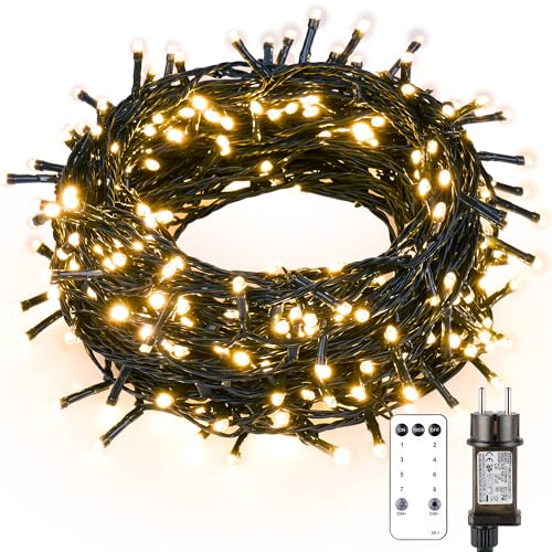 MAGGIFT LED Lichterkette Außen Strom, 20m 200 LED Lichterkette Weihnachtsbaum Innen mit Stecker/Fernbedienung/Timer, Wasserdicht Lichterketten Warmweiß für Weihnachtsbeleuchtung Aussen Innen Deko MAGGIFT LED Lichterkette Außen Strom, 20m 200 LED Lichterkette Weihnachtsbaum Innen mit Stecker/Fernbedienung/Timer, Wasserdicht Lichterketten Warmweiß für Weihnachtsbeleuchtung Aussen Innen Deko von MAGGIFT