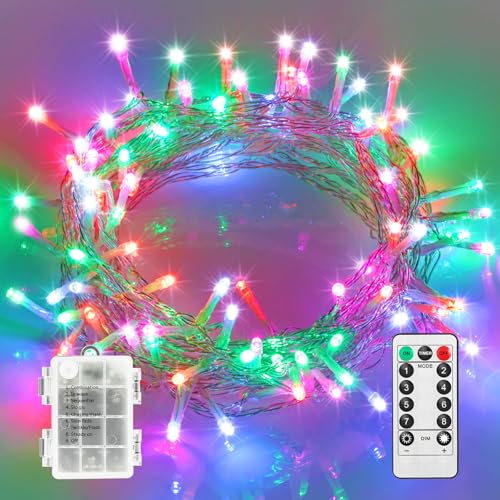 MAGGIFT Lichterketten Batteriebetrieben 10m 100 LED Lichterkette Größere RGB Superhelle funkelnde Lichter mit Fernbedienung für Weihnachtsdekorationen im Innen- und Außenbereich MAGGIFT Lichterketten Batteriebetrieben 10m 100 LED Lichterkette Größere RGB Superhelle funkelnde Lichter mit Fernbedienung für Weihnachtsdekorationen im Innen- und Außenbereich von MAGGIFT