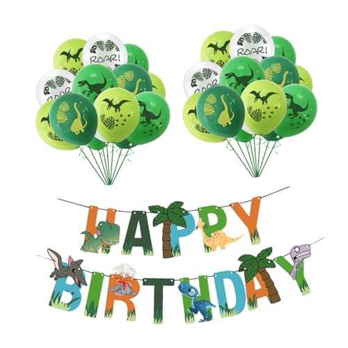 1 Satz 33 Stk Dinosaurier-geburtstagsanzug Tierballons Dinosaurier-ballons Dinosaurier-partydekorationen Geburtstag Hängende Wimpelkette Dinosaurier-themenballons Emulsion MAGICLULU 1 Satz 33 Stk Dinosaurier-geburtstagsanzug Tierballons Dinosaurier-ballons Dinosaurier-partydekorationen Geburtstag Hängende Wimpelkette Dinosaurier-themenballons Emulsion MAGICLULU von MAGICLULU