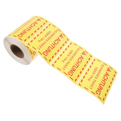 MAGICLULU 1 Etikett „übergewicht“. Aufkleber Warnschild Für Den Versand Umzugsetiketten Für Kartons Vorsichtsband Beschichtetes Papier Yellow von MAGICLULU