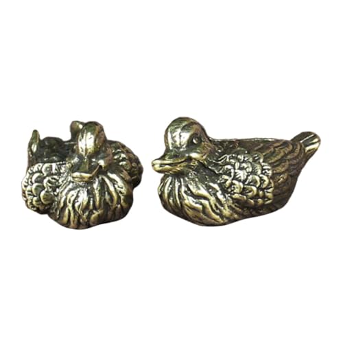 MAGICLULU 1 Paar Yuanyang-Bronzeware Tee Haustier Decora Tee Tischschmuck Desktop-Teehaustier Schnitzornamente aus Messing mit Mandarinenente Kupferdekor Desktop Messingdekor Mandarinendekor MAGICLULU 1 Paar Yuanyang-Bronzeware Tee Haustier Decora Tee Tischschmuck Desktop-Teehaustier Schnitzornamente aus Messing mit Mandarinenente Kupferdekor Desktop Messingdekor Mandarinendekor von MAGICLULU