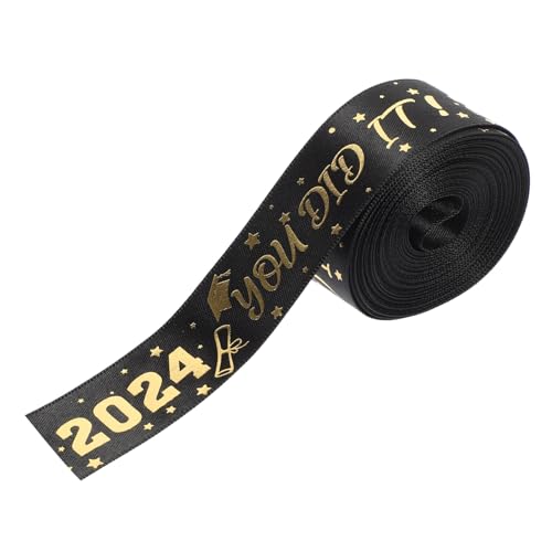 MAGICLULU 1 Rolle Graduierungsband Geschenkverpackungsband Yards Schwarzes Satinband mit Glänzendem Druck für Diy Projekte Abschlussfeiern Babypartys und Thematische Dekorationen MAGICLULU 1 Rolle Graduierungsband Geschenkverpackungsband Yards Schwarzes Satinband mit Glänzendem Druck für Diy Projekte Abschlussfeiern Babypartys und Thematische Dekorationen von MAGICLULU