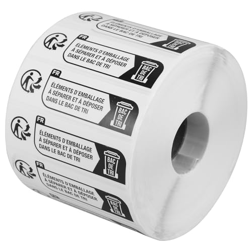MAGICLULU 1 Rolle Recycling Aufkleber Selbstklebende Mülltrennungslabels Umweltfreundliche Verpackung Wasser und Verschleißfest für Zuverlässige Anwendung von MAGICLULU