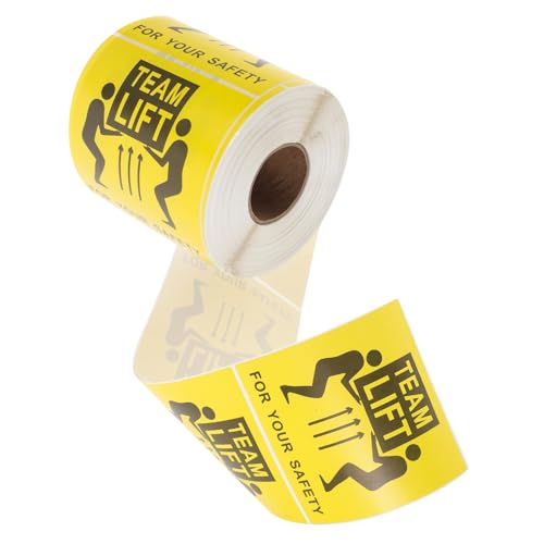 MAGICLULU 1 Rolle Schweres Warnlabel ziehen um Schlüssel Etiketten für Speicherbehälter groß Vorsicht, schwere Aufkleber für den Versand Team-Lift-Etikettenaufkleber von MAGICLULU