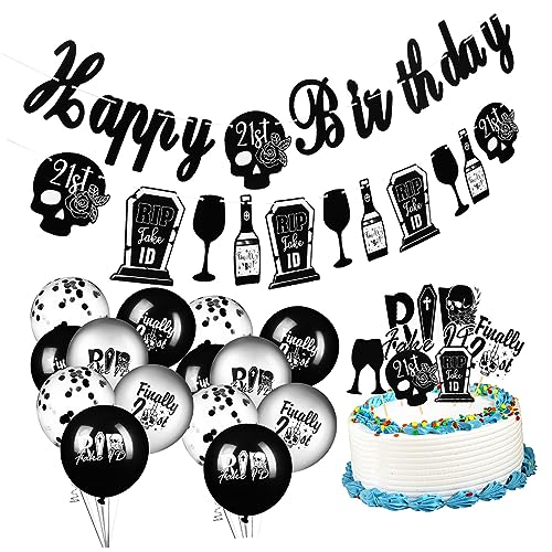 MAGICLULU Dekorationsset Zum 21. Geburtstag Party-dekoration Lichter Luftballons Für Partyzubehör Für Erwachsene MAGICLULU Dekorationsset Zum 21. Geburtstag Party-dekoration Lichter Luftballons Für Partyzubehör Für Erwachsene von MAGICLULU