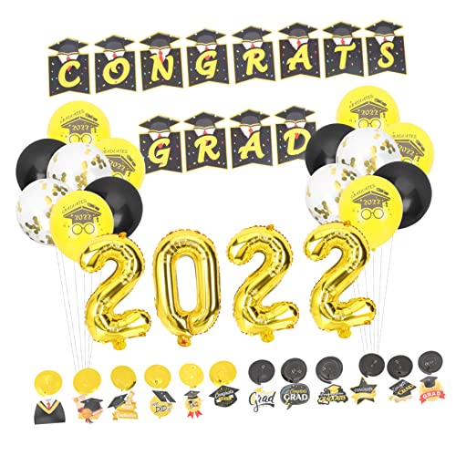 MAGICLULU 1 Satz Abschlussfeier Dekorationen Partyballons Banner Für Abschlussfeier Party-banner- Szenenlayout Requisitenballon Abschlussstrudelverzierungen Colorful Aluminiumfolie MAGICLULU 1 Satz Abschlussfeier Dekorationen Partyballons Banner Für Abschlussfeier Party-banner- Szenenlayout Requisitenballon Abschlussstrudelverzierungen Colorful Aluminiumfolie von MAGICLULU