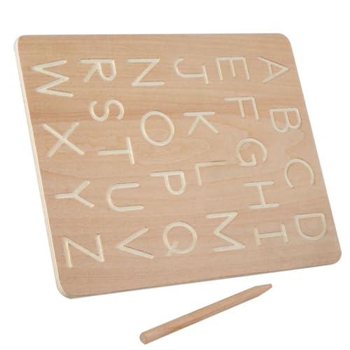 MAGICLULU 1 Satz Alphabet und Zahlen Schreibtafel aus Holz Doppelseitiges Lernspielzeug für Übungsbrett Gedächtnis und Kognitiven Fähigkeiten für Kindergarten und Vorschule Montessori von MAGICLULU