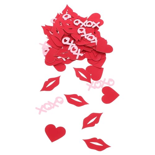 MAGICLULU 1 Satz Festliches Rotes Herzförmiges Liebes-Valentins-Konfetti Rotes Lippen-Liebes-Konfetti Für Die Valentinstag-Party-Dekoration von MAGICLULU