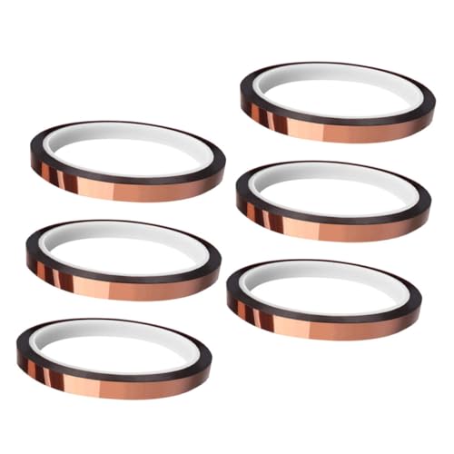 MAGICLULU 1 Satz Hitzebeständiges Isolierband Hochtemperatur Klebeband Für Reparaturen Für Kunststoffverpackungsmaschinen Abdichtungen Stark Haftend Rückstandsfrei Ablösbar 6rollen von MAGICLULU