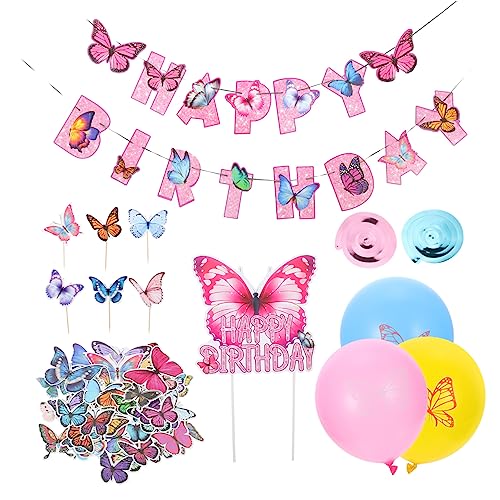 MAGICLULU 1 Satz Schmetterling Party Dekorationen Heliumballon-kit Luftballons Garland Kit Ballongirland -kit Geburtstagsbanner Geburtstagsballon Farbige Aufkleber Funkeln Holz Rosa MAGICLULU 1 Satz Schmetterling Party Dekorationen Heliumballon-kit Luftballons Garland Kit Ballongirland -kit Geburtstagsbanner Geburtstagsballon Farbige Aufkleber Funkeln Holz Rosa von MAGICLULU