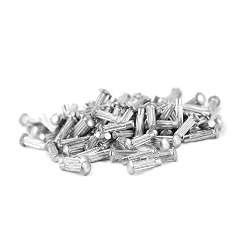 MAGICLULU 1 Satz Solide Nieten Ersatz Nieten Für Stoff Solide Feste Nieten Halbrunde Nieten Gerändelte Vollnieten Beschilderung Vollnieten Aluminiumlegierung Silber 1500 Stück von MAGICLULU
