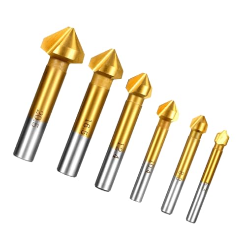 MAGICLULU 1 Satz Teiliges Dreifach Kantenfräser Set Für Präzises Entgraten Bohrlöchern 6 Stück von MAGICLULU