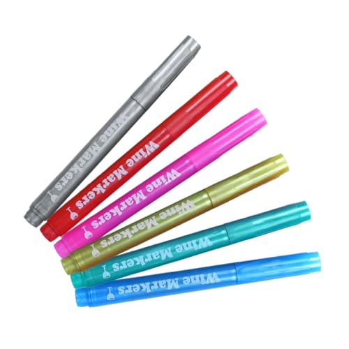 MAGICLULU 1 Satz Weinglas Marker Aus Kunststoff Abwaschbare Malstifte Für Schüler Und Künstler Schnelltrocknende Langlebige Für Kreatives Gestalten Und Beschriften Von Glaswaren Für 6 Stück von MAGICLULU