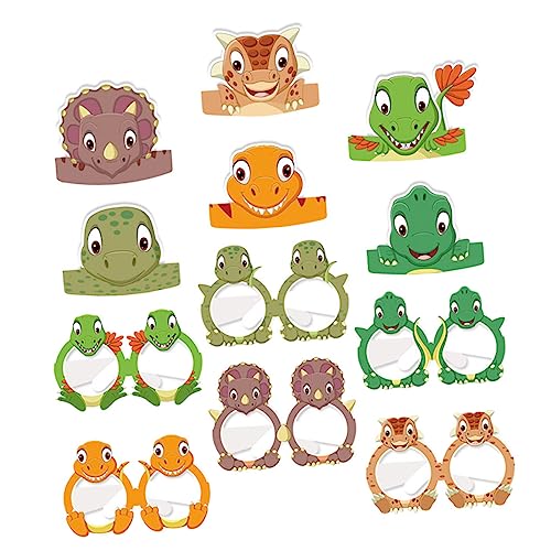 MAGICLULU 1 Set Dinosaurier Papierkappe Brille Hüte Für Dekorationen Hüte Für Partyhut Und Brille Dinosaurierbrille Weiche Dinosaurier Geburtstagsdekorationen Partyzubehör MAGICLULU 1 Set Dinosaurier Papierkappe Brille Hüte Für Dekorationen Hüte Für Partyhut Und Brille Dinosaurierbrille Weiche Dinosaurier Geburtstagsdekorationen Partyzubehör von MAGICLULU