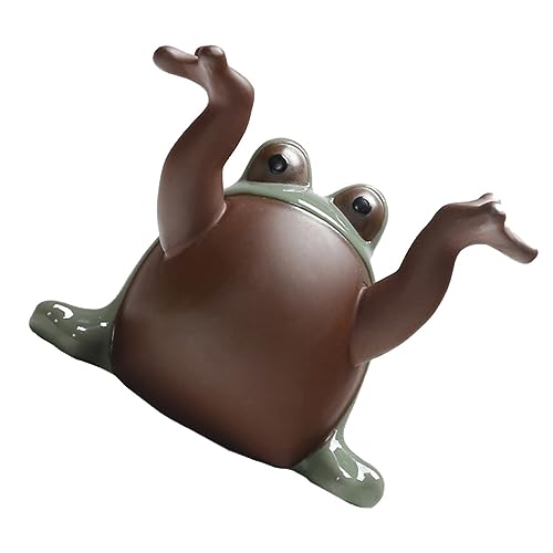 MAGICLULU 1 Stück Keramik-Tee-Haustier-schmuck Froschfigur Dekoratives Schreibtisch-Ornament Teetisch-Accessoire von MAGICLULU