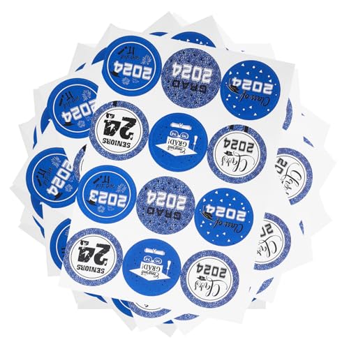 MAGICLULU 10 Blatt Abschlussaufkleber Aufkleber pro Blatt Runde Aufkleber Farbverlauf für Geschenktüten und Umschläge für Abschlussfeier von MAGICLULU