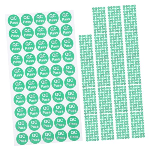 MAGICLULU 10 Blatt Qualitätskontrolletiketten Grüne Aufkleber „Qc Bestanden“ – Lagerbestandsprüfung Geprüft Bestanden Genehmigung Kreisförmige Punktetiketten Inspektionsaufkleber Für von MAGICLULU