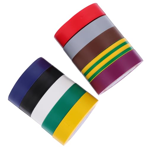 MAGICLULU 10 Rollen Klebeband Buntes Isolierband für Elektroinstallationen Hochtemperaturbeständig Sicherer Einfache Identifikation von Kabeln von MAGICLULU