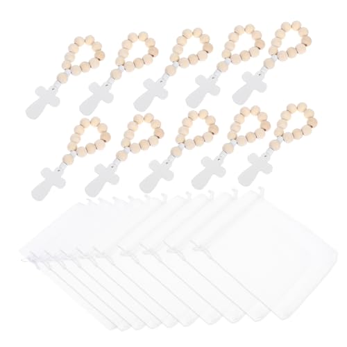 MAGICLULU 10 Sätze Holzperlen Rosenkranz Set mit Kreuzanhänger und Netzbeuteln Teiliges Set für Erstkommunion Taufe Religiöse für Männer und Frauen Tragbar und Leicht MAGICLULU 10 Sätze Holzperlen Rosenkranz Set mit Kreuzanhänger und Netzbeuteln Teiliges Set für Erstkommunion Taufe Religiöse für Männer und Frauen Tragbar und Leicht von MAGICLULU