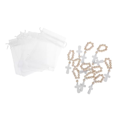 MAGICLULU 10 Sätze Holzperlen Rosenkranz mit Kreuzanhänger und Mesh Taschen Baptismus Kommunion Religiöse für Männer und Frauen Vielseitig Einsetzbar für Feierliche Anlässe MAGICLULU 10 Sätze Holzperlen Rosenkranz mit Kreuzanhänger und Mesh Taschen Baptismus Kommunion Religiöse für Männer und Frauen Vielseitig Einsetzbar für Feierliche Anlässe von MAGICLULU