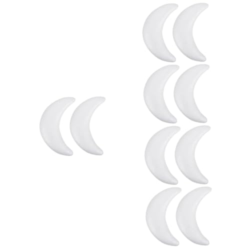 MAGICLULU 10 Stk Mondschaumkuchen Mondkuchenform Mond-dekor Werkzeug Kuchenschaummodell Schaumtortenattrappe in Mondform Mondförmiges Schaumkuchenmodell Kuchen-modell Hochzeit Produkt Weiß von MAGICLULU