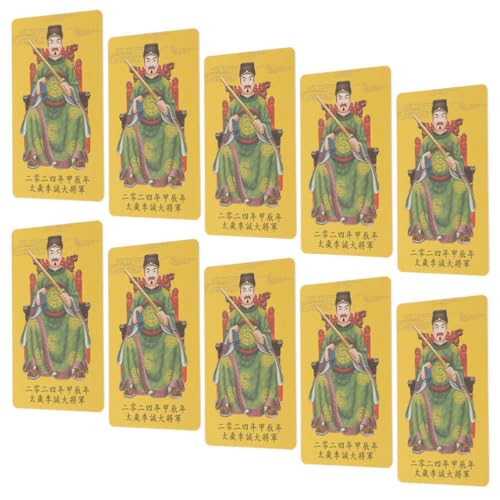 MAGICLULU 10 Stück 2024 Feng Shui Tai Sui Goldkarten 2024 Jahr Des Drachen General Li Cheng Amulett Das Böse Beseitigen Glück Bringen Glück Brieftasche Dekoration Sternzeichen von MAGICLULU