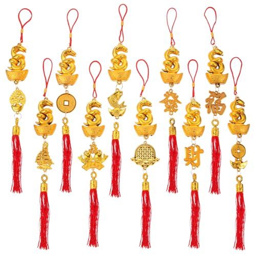 MAGICLULU 10 Stück 2025 Chinesische Neujahrsdekorationen Jahr Der Schlange Ornamente Glücksbringer Chinesische Tierkreiszeichen-Anhänger Hängende Quaste Für Frühlingsfest MAGICLULU 10 Stück 2025 Chinesische Neujahrsdekorationen Jahr Der Schlange Ornamente Glücksbringer Chinesische Tierkreiszeichen-Anhänger Hängende Quaste Für Frühlingsfest von MAGICLULU