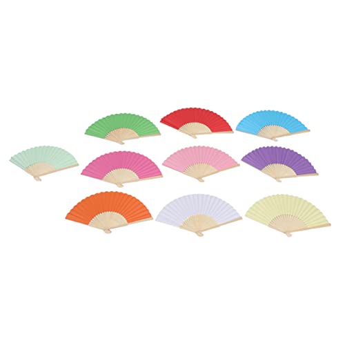 MAGICLULU 10 Stück DIY Fächer Faltbare Papierfächer Farben für Hochzeiten Partys und Dekoration für Malen Handfächer für Tänze und von MAGICLULU