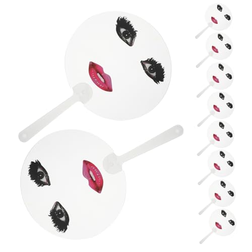 MAGICLULU 10 Stück Diy-malfächer: Transparenter Kunststoff Mit Abstraktem Lippenmuster, Tragbar, Leicht, Für Reisen, Feiern, Kreatives Wandhandwerk MAGICLULU 10 Stück Diy-malfächer: Transparenter Kunststoff Mit Abstraktem Lippenmuster, Tragbar, Leicht, Für Reisen, Feiern, Kreatives Wandhandwerk von MAGICLULU