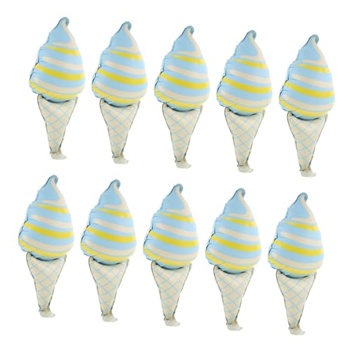MAGICLULU 10 Stück Eisballon z Dekoration für süß groß luftballons blaue ballons Folienballons Eiscreme Themenparty Eiscreme Ballons aufblasbares Eiscreme-Babyparty Aluminiumfolie Blue von MAGICLULU