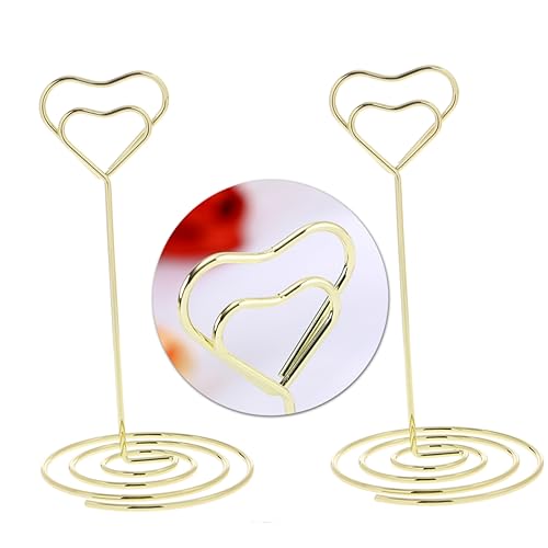 MAGICLULU 10 Stück Herzförmige Foto und Menükartenhalter aus Teiliges Gold für Hochzeiten Partys und Tischdekorationen MAGICLULU 10 Stück Herzförmige Foto und Menükartenhalter aus Teiliges Gold für Hochzeiten Partys und Tischdekorationen von MAGICLULU