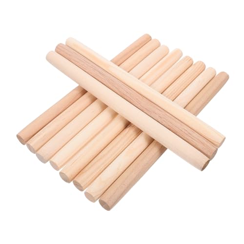 MAGICLULU 10 Stück Holzstäbe für Diy Bastelprojekte Unbehandelte Rundstäbe aus Kiefernholz Vielseitig Einsetzbar für Handwerk Dekoration von MAGICLULU