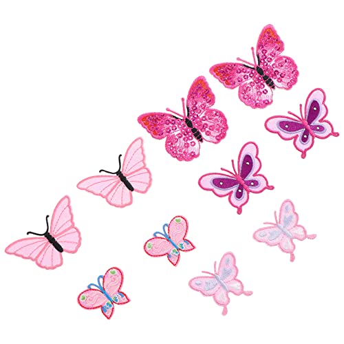 MAGICLULU 10 Stück Kleidung Schmetterling Aufnäher Schmetterling Aufnäher Applikation Stickerei Aufkleber Applique Applique Applique Schmetterling Applikation Bestickt Schmetterling von MAGICLULU
