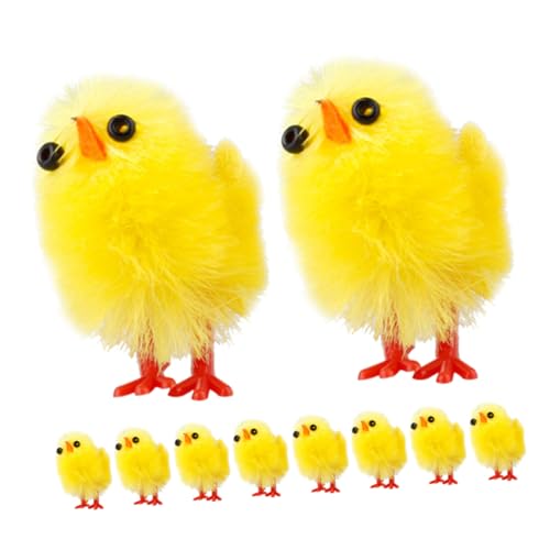 MAGICLULU 10 Stück Osterkükenspielzeug ostern mitgebsel easter frühlings dekoration fensterdeko ostern Mini Huhn Mini-Küken flauschiges Huhn plüschtiere Kükenbesatz Osterhuhn Plastik Yellow MAGICLULU 10 Stück Osterkükenspielzeug ostern mitgebsel easter frühlings dekoration fensterdeko ostern Mini Huhn Mini-Küken flauschiges Huhn plüschtiere Kükenbesatz Osterhuhn Plastik Yellow von MAGICLULU