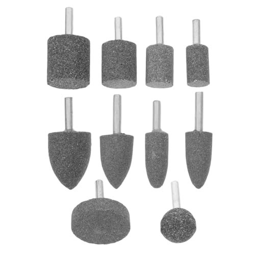 MAGICLULU 10 Stück Schleifscheiben-schleifkopf Ersatz-schleifscheibe Polieren Drehschleifkopf Schleifer Schleifen Schleifsteinstücke Montierter Schärfbit Montieren Braunes Edelkorund Grey von MAGICLULU