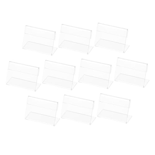 MAGICLULU 10 Stück Teiliges Förmiger Acryl Etikettenhalter Transparente Tischaufsteller für Namensschilder Preisschilder und DIY Signale für Restaurants und Geschäfte von MAGICLULU