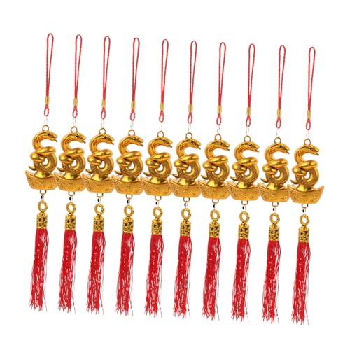 MAGICLULU 10 Stück Teiliges Goldene Snake Jahr Hängende Dekorationen Chinesische Frühlingsfest Tassel Anhänger für Neujahrsfeiern Geeignet für Zuhause Auto und Büro MAGICLULU 10 Stück Teiliges Goldene Snake Jahr Hängende Dekorationen Chinesische Frühlingsfest Tassel Anhänger für Neujahrsfeiern Geeignet für Zuhause Auto und Büro von MAGICLULU