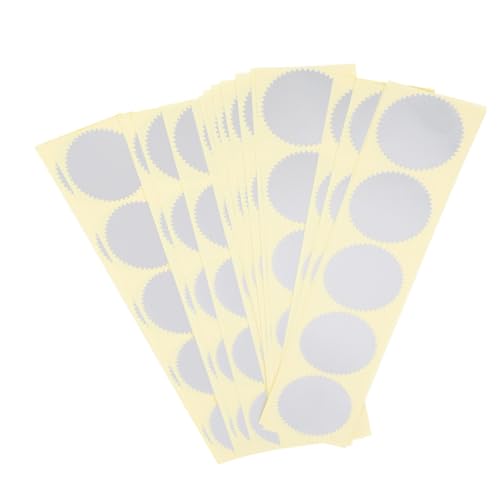 MAGICLULU 100 Stk Geprägte Stempelfolie Aufkleber Aus Papier Zertifikat Siegel Aufkleber Kreis Siegel Aufkleber Kreis Aufkleber Etiketten Gezähnt Golddekor Ausrüstung Vereiteln Jakobsmuschel von MAGICLULU