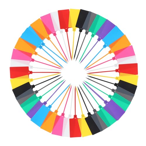 MAGICLULU 100 Stück Anhänger zum Aufhängen Kofferanhänger Etikett Vinyl Versand Stichworte Preisanhänger Preisschilder Anhänger mit Kabel Beschriftungsschilder aus Kunststoff Draht-Tags pp von MAGICLULU