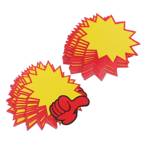 MAGICLULU 100 Stück Löschbares Preisschild Stern Platzte Für Verkaufsschilder Hofverkauf Verkaufsanhänger Für Den Einzelhandel Verkaufsschilder Für Einzelhandelsgeschäfte Pop Yellow von MAGICLULU