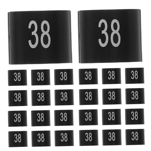 MAGICLULU 100 Stück Schwarze Größenmarker für Kinderkleidung Stabile und Langlebige Größenetiketten Klare Nummern für Kleiderbügel Praktische Organisation von Kinderhosen und Kleidung von MAGICLULU