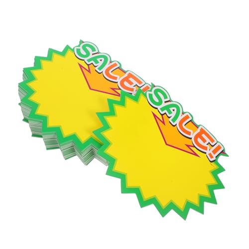 MAGICLULU 100 Stück Verkaufsschilder, Leere Sternform, Einzelhandelsverkaufsetiketten, Geplatzte Papierschilder Für Einzelhandels-partygeschenke von MAGICLULU
