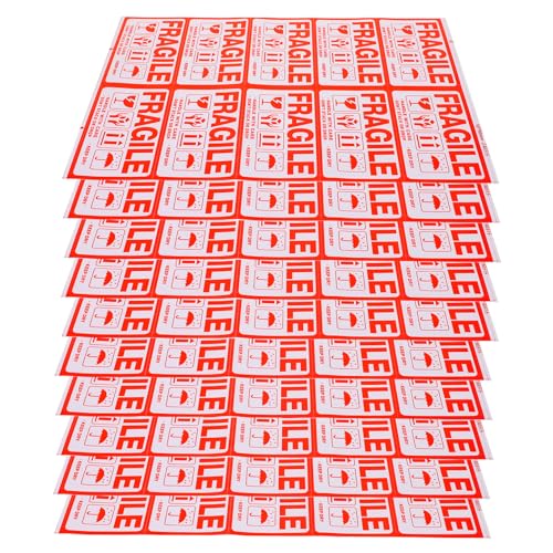 MAGICLULU 100 Stück Zerbrechliche Etiketten Verpackung Schnell Versand Zerbrechlicher Aufkleber Selbstklebende Versandaufkleber Vorsichtiger Aufkleber Wasserkleber von MAGICLULU