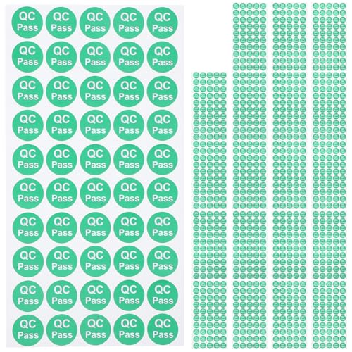 MAGICLULU 1000Stücke Selbstklebende Qc Pass Etiketten Runde Qualitätsprüfaufkleber für Lagerprodukte Einfache Anwendung für Inspektionen und Prüfungen von MAGICLULU